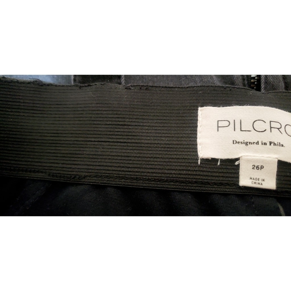Anthropologie PILCRO Pants 26P Glasgow Black Vegan Leather Zippered Skinny Hem - Picture 14 of 15